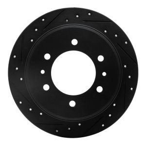 Hummer H3T Brake Rotor (1) - Rear Left - R1 Concepts - Drilled & Slotted - Black - `06-`10